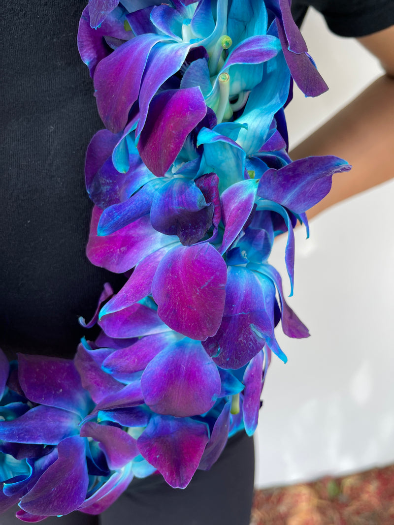 Dyed Blue Double Lei